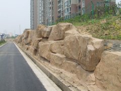 南京江宁污水处理厂水泥塑石驳岸